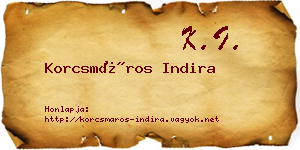 Korcsmáros Indira névjegykártya